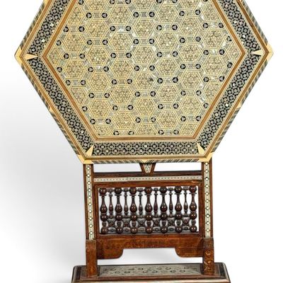 Syrian Inlaid Octagonal Tilt Top Table
