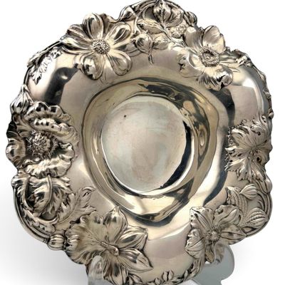 Reed & Barton Sterling Silver Floral Repousse Bowl