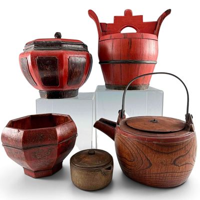 Grouping Of Asian Lacquerware & Wood Items