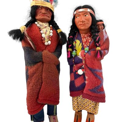 Pair Of Vintage Skookum Dolls