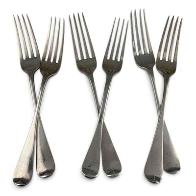 Six George IV Sterling Silver Dessert Forks