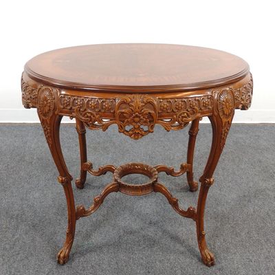 Carved and Inlaid Parlor Table