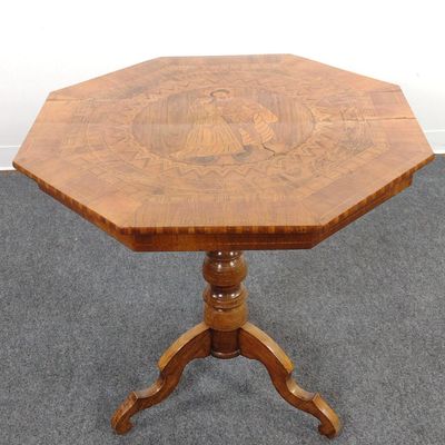19th C Italian Sorrento Marquetry Occasional Table