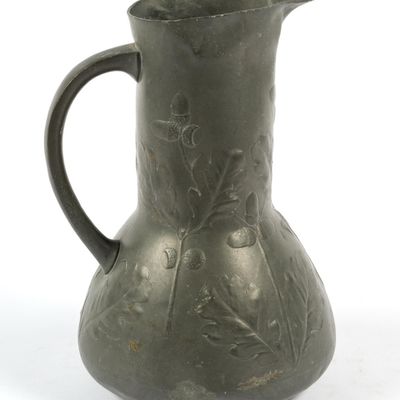 Antique Pewter Kayserzinn Art Nouveau Pitcher