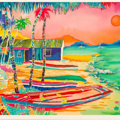 Jennifer Markes "Shoreside at Sunset" Signed Print
