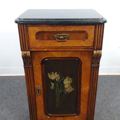 Marble Top Cabinet Flower Painted Cabinet