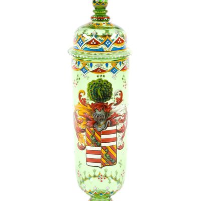 19th Century Bohemian Enamel Glass Pokal