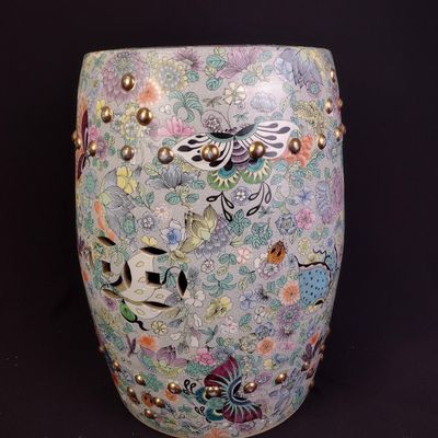 Chinese Famille Rose Garden Stool