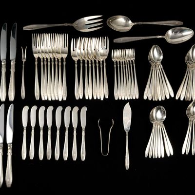 Sale Photo Thumbnail #417: 78 Pieces Gorham Nocturne Sterling Silver Flatware Service