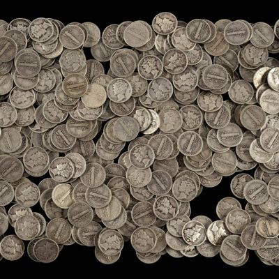 Sale Photo Thumbnail #293: Four Hundred Silver Mercury Dimes