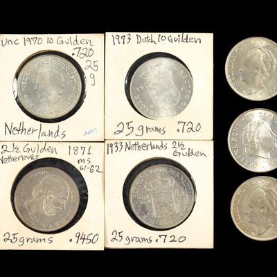Sale Photo Thumbnail #179: Silver Uncirculated Netherlands Coins