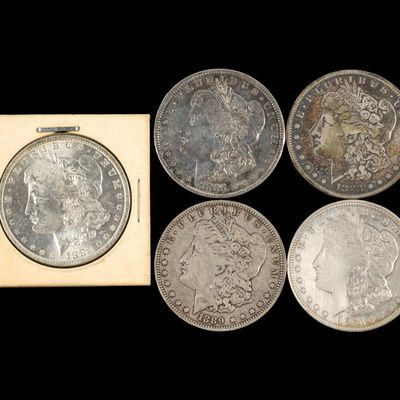 Sale Photo Thumbnail #317: Five Morgan Silver Dollars