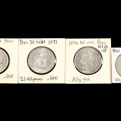 Sale Photo Thumbnail #158: Four Silver Coins Peru