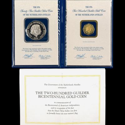 Sale Photo Thumbnail #364: 1976 Netherlands Antilles 200 Guilder Gold Coin