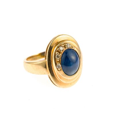 LeVian 14K Gold, Blue Star Sapphire, and Diamond Ring