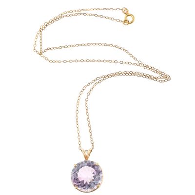 14K Gold 17.75 Ct Kunzite Pendant Necklace