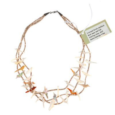 Sale Photo Thumbnail #146: Santo Domingo Native American Bird Fetish Necklace