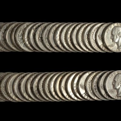Sale Photo Thumbnail #281: Forty Washington Silver Quarters