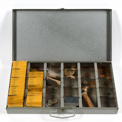 Sale Photo Thumbnail #237: Metal Box Of Canadian Coins Including Silver