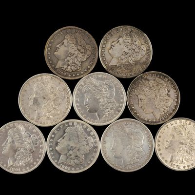 Sale Photo Thumbnail #298: Nine Morgan Silver Dollars