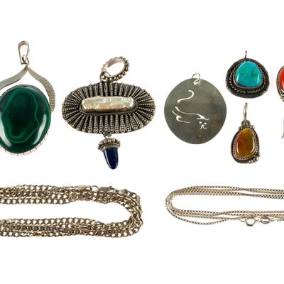 Sale Photo Thumbnail #141: Sterling Silver Chains and Pendants
