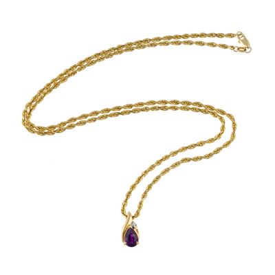 Sale Photo Thumbnail #118: 14K Gold and Amethyst Pendant Necklace
