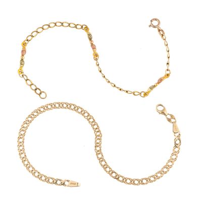 Sale Photo Thumbnail #120: Two 14K Gold Bracelets