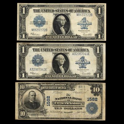 Sale Photo Thumbnail #264: Large Bills Including Silver Certificate And National Currency