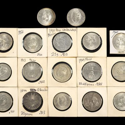 Sale Photo Thumbnail #182: Seventeen Silver Mexico Coins