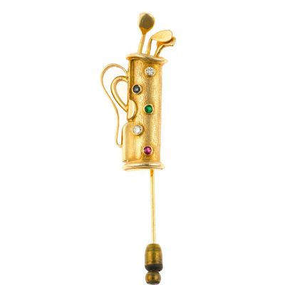 14K Gold Golf Clubs Stick Pin