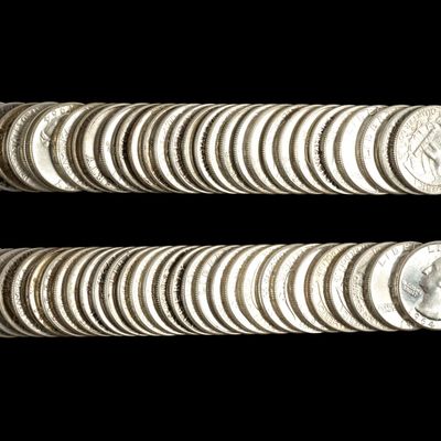 Sale Photo Thumbnail #284: Sixty Silver Washington Quarters