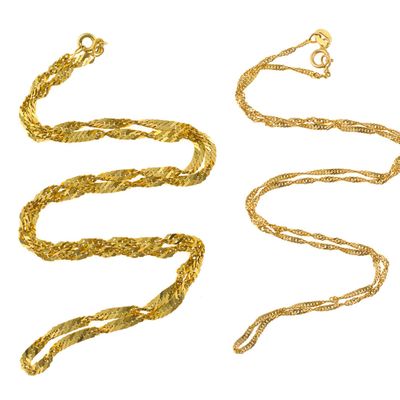 Sale Photo Thumbnail #124: Two 14K Gold Chain Necklaces