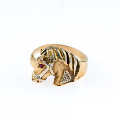 14K Gold Equestrian Cocktail Ring