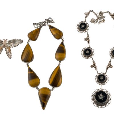 Sale Photo Thumbnail #145: Sterling Silver Necklaces and Brooch