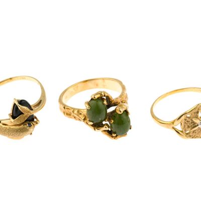 Three 10K Gold Rings