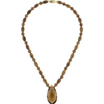 14K Gold and Smoky Quartz Necklace