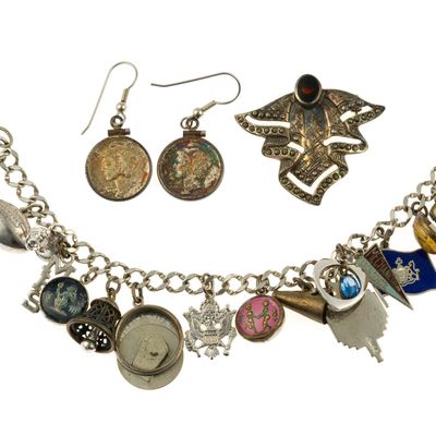 Sterling Silver Jewelry Incl. Charm Bracelet