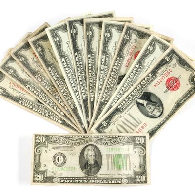 Sale Photo Thumbnail #407: 1934 $20 Federal Reserve Note and Red Seal $2