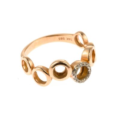 14K Gold Open-Circle Modern Ring