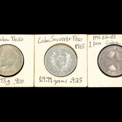 Sale Photo Thumbnail #162: 1915 Uncirculated Cuba Silver Peso And two Others