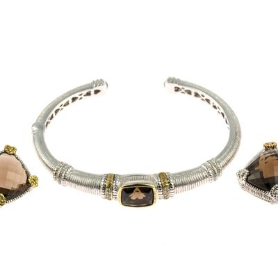 Judith Ripka 18K and Sterling Silver Bracelet and Pendants