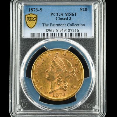 Sale Photo Thumbnail #369: 1873-S Twenty Dollar Gold Coin PCGS Graded