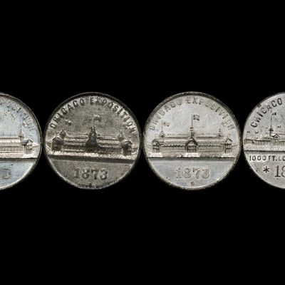 Sale Photo Thumbnail #404: Four Chicago Exposition 1873 1874 National Elgin Watch Co. Medals