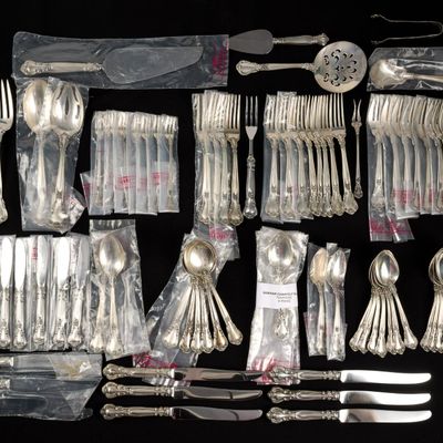 Sale Photo Thumbnail #416: 100 Pieces Gorham Chantilly Sterling Silver Flatware Service