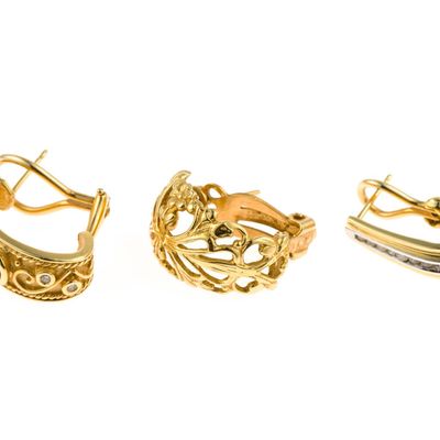 Three Single 14K Gold Earrings