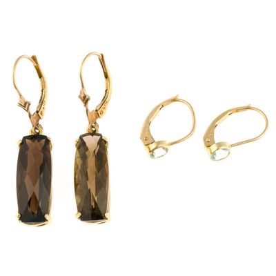 2 Pairs of 14K Gold Earrings