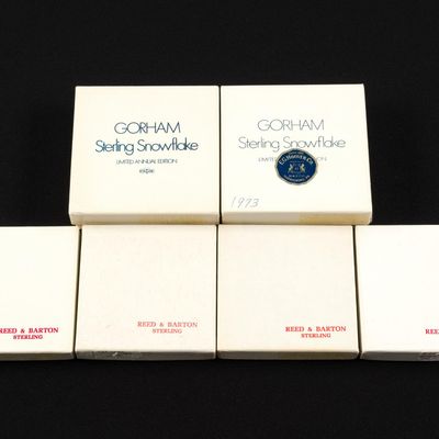 Sale Photo Thumbnail #419: Sterling Silver Snowflake Ornaments Incl. Gorham