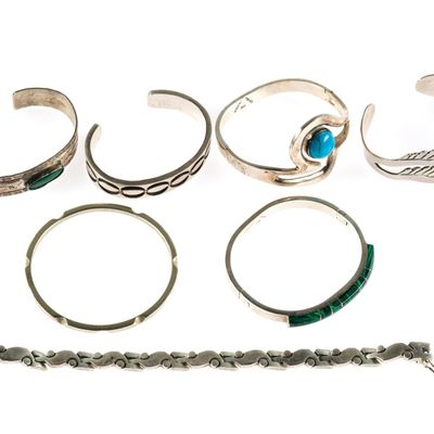 Sale Photo Thumbnail #140: 6 Sterling Silver Bracelets