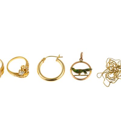 Sale Photo Thumbnail #101: 10K and 14K Gold Rings, Pendant and Scrap Gold