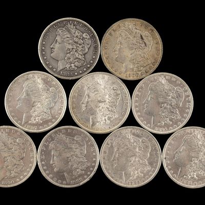 Sale Photo Thumbnail #297: Nine Morgan Silver Dollars